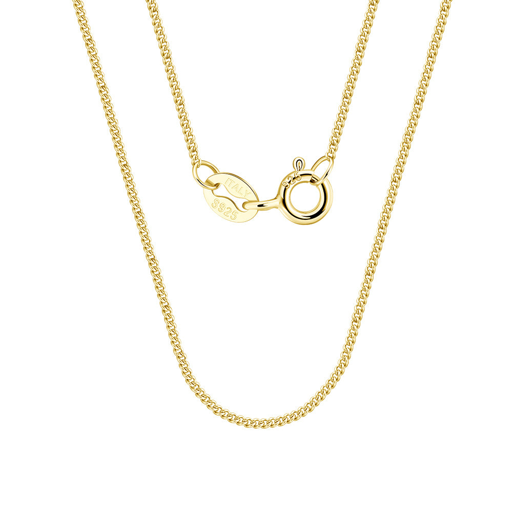 Elegant gold vermeil necklace with a sleek, polished chain and secure clasp