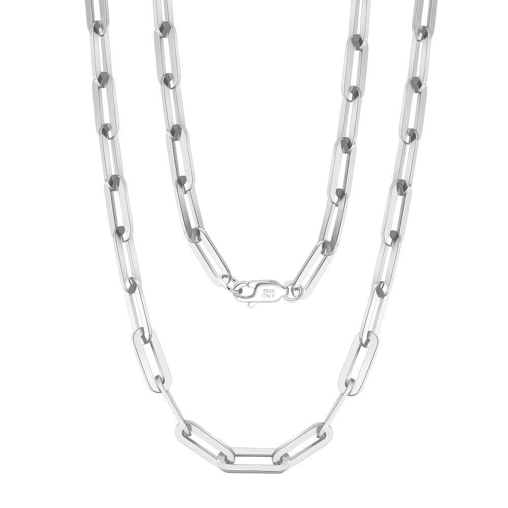 Gold vermeil paperclip necklace with stylish, rectangular interlocking links